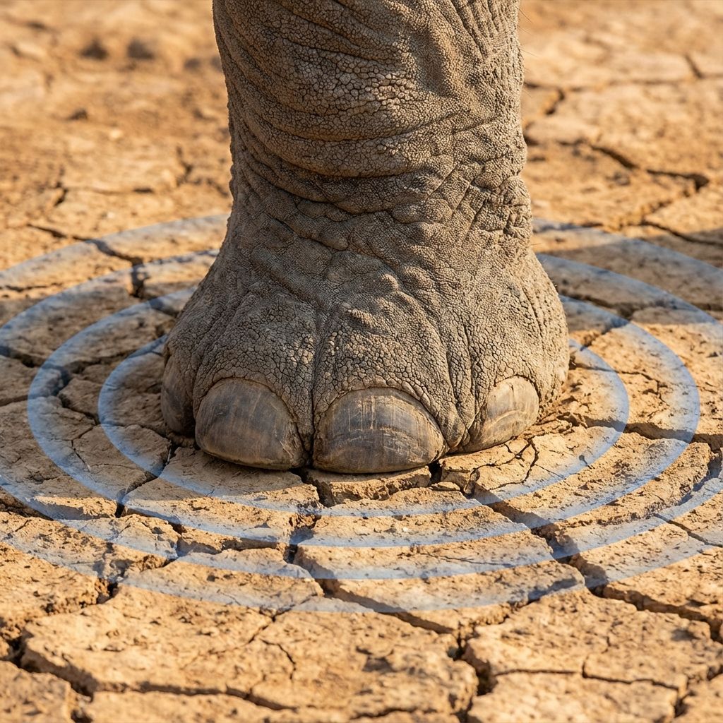 Close up of elephant foot sensing vibrations
