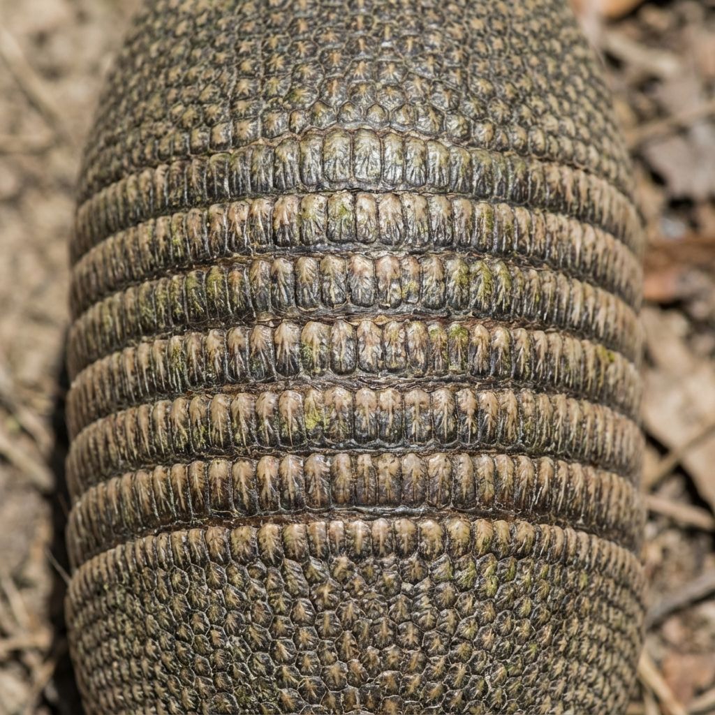Detailed view of armadillo armor plates