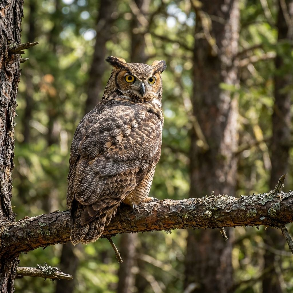 Owl turning head backwards