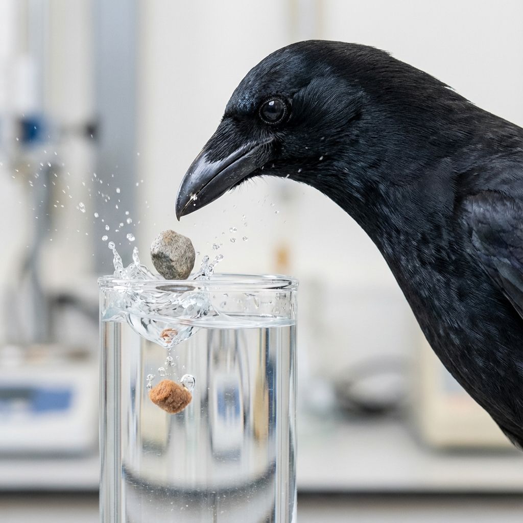 A New Caledonian crow bending a twig into a hook