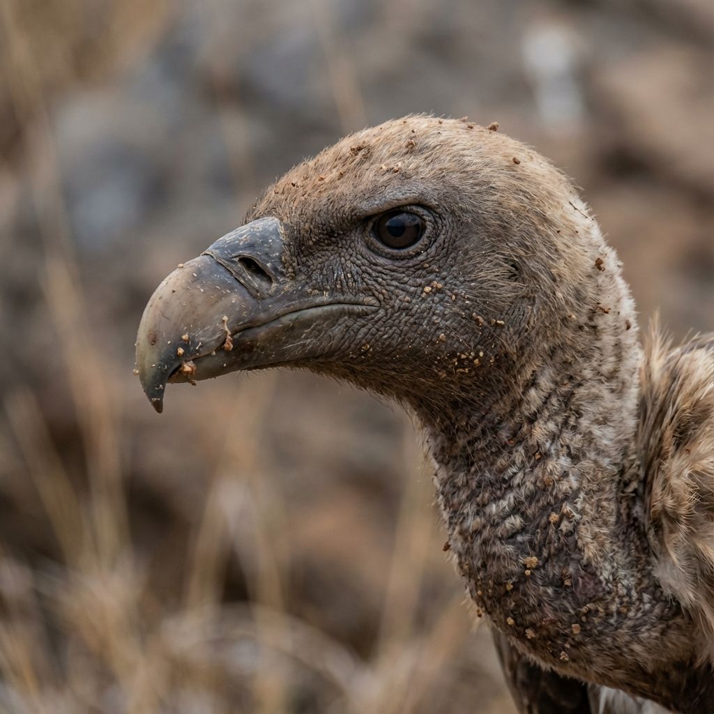 Close up of vulture head