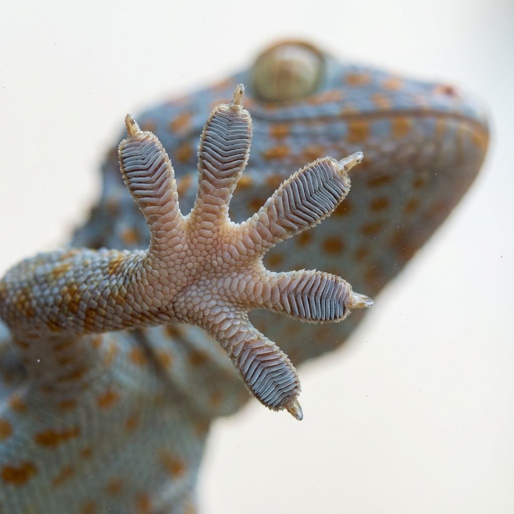 Close-up of gecko foot pads