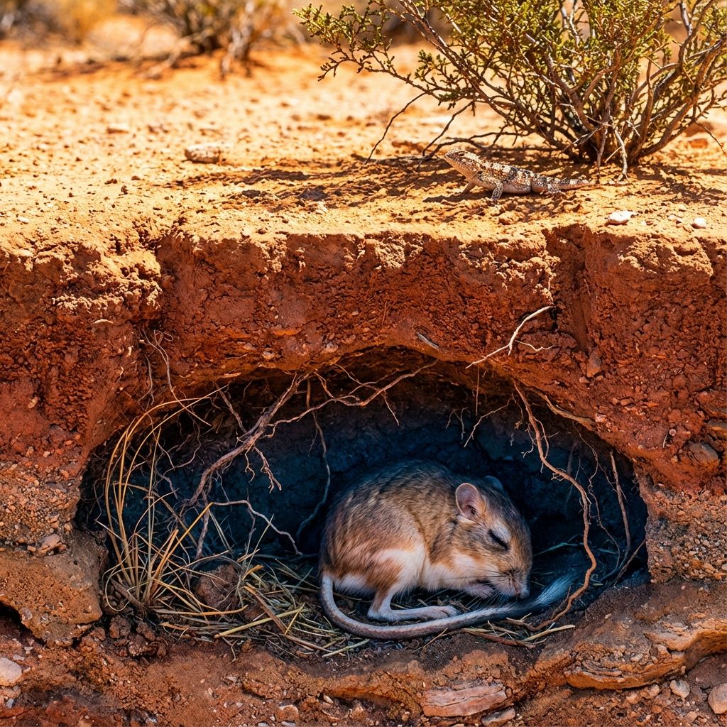 Educational cross-section of a desert burrow