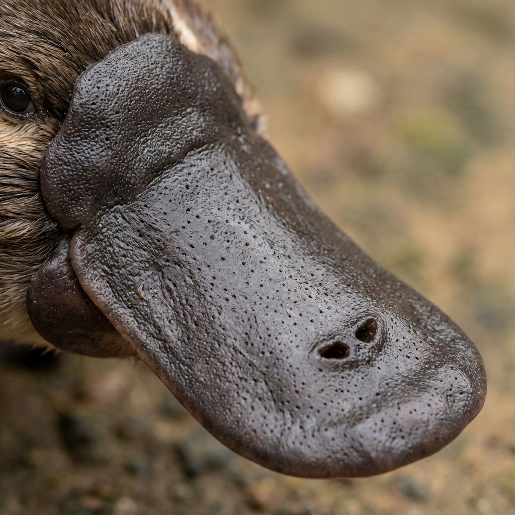 Close-up of a platypus bill