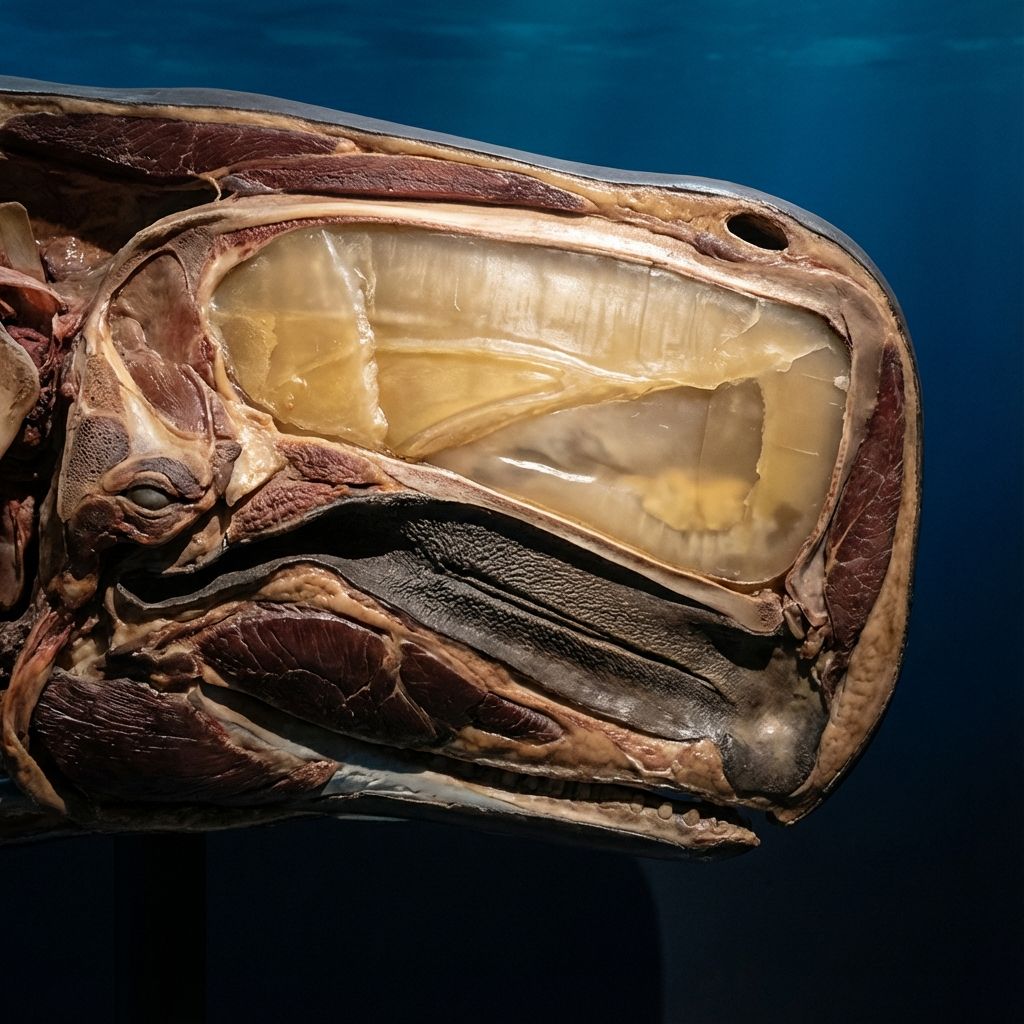 Cross-section of sperm whale head