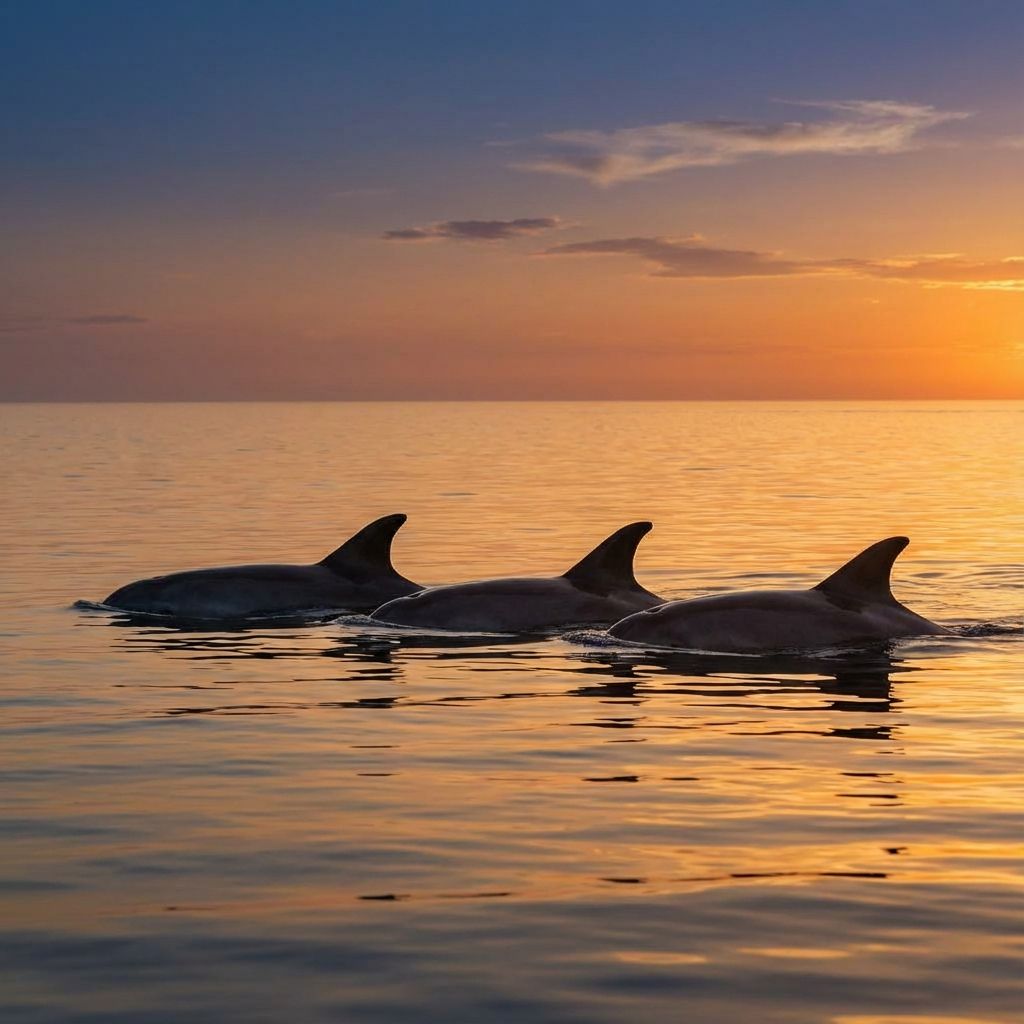 Dolphins logging at the surface